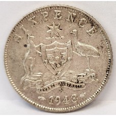 AUSTRALIA 1943 S . SIXPENCE AUSTRALIA 1943 S . SIXPENCE